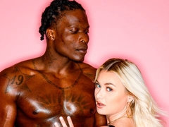 White mademoiselle Natalia Starr pleases her black boyfriend