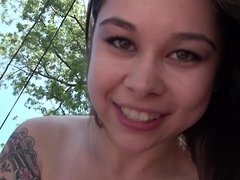 Sweet looking 18 year old bitch gets rammed hard in a POV scene