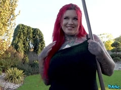 Chubby redhead Sabien DeMonia is getting penetrated for money