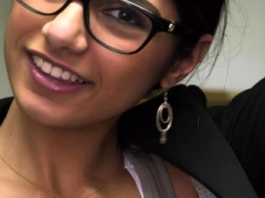 Lusty 18-19 year old Mia Khalifa is playing with her milk jugs era