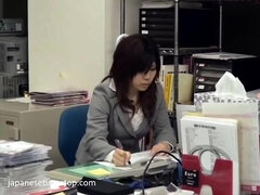 Blowjob, Fingering, Handjob, Japanese, Office, Sucking, Teen, Vibrator