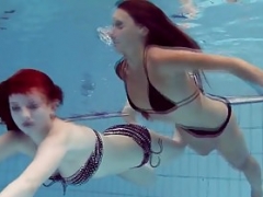 Katrin & Lucy hooters underwater