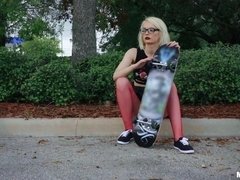 Big ass, Blonde, Doggystyle, Fingering, Gaping, Glasses, Stockings, Teen