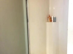 Shower time - Ebony mom washing her big black ass