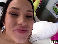 Anal, Ass to mouth, Cum in mouth, Deepthroat, Hd, Shaved, Stockings, Swallow