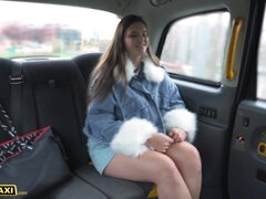 Fake Taxi Busty Brunette Fucked Doggystyle in the Cab - Pussy licking