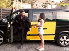 Aisha Gorgeous Spanish Brunette Hot Outdoor Pussy Fuck With Taxi Driver