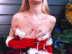 Santa girl Masturbating. Solo