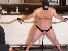 Blindfold, cock whipping, sadism & masochism