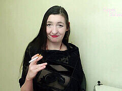 Smoking fetish, milf smoking, red lipstick