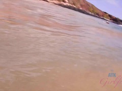 Plage, Blonde, Sucer une bite, Grossier, Branlette thaïlandaise, De plein air, Pov, Chatte