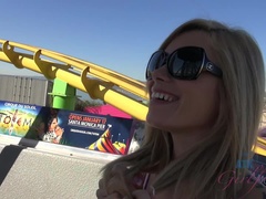 Amateur, Playa, Bikini, Rubia, Pequeña, Perforación, Coño, Afeitado