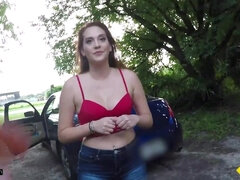 outdoor sex with horny big ass brunette - reality hardcore