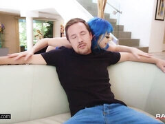 Blue-haired hottie Jewelz Blu screwed by a big penis