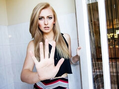 Aesthetic blonde teen Alexa Grace impaled by a long black dick