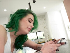 Green-haired slut Gia Paige pleasures her lover in POV