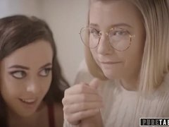 Blonde, Deepthroat, Hd, Pornstars, Pov, Stockings, Teen, Threesome