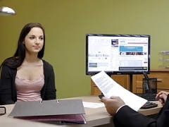 LOAN4K. Serious loan agent drills asshole of pretty brunette