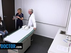 Old Doctor And His Busty Milf Nurse Help Their Patient With Her Stimulation Issues