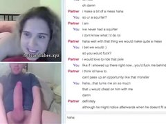 Cute girl masturbates together with fan