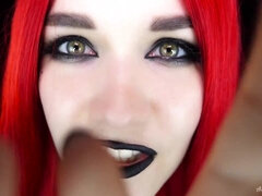 ASMR solo with redhead devil babe