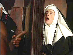 sloppy nun culo torn up by a black priest in the confessional