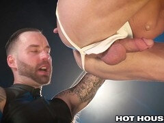 Tough Leather Guy from HotHouse makes well-hung Muscle Daddy explode with pleasure!