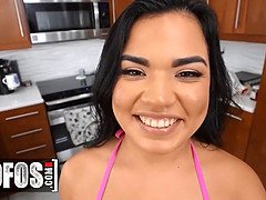 Summer Col takes on James Angel's cock & rides it like a pro - POV