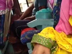 Kinky Indian dude jerks off and cums in the bus