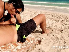 Beach, Beauty, Blowjob, Cumshot, Natural tits, Public, Sucking, Tits