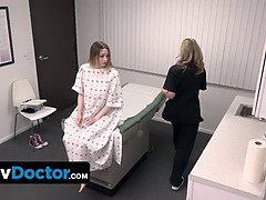 Nana, Gros seins, Blonde, Sucer une bite, Éjaculation interne, Médecin, Hd, Infirmière