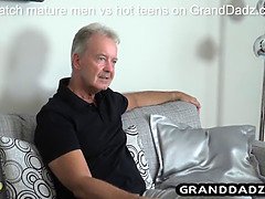 Sucer une bite, Papa, Grandpère, Hd, Léchez, Chatte, Adolescente, Nénés