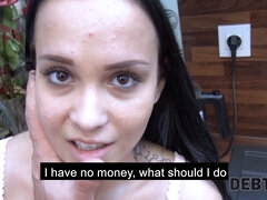 Sexy euro babe in stockings pays off debt with hardcore debt-fueled sex