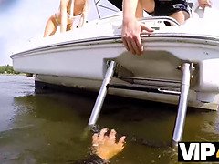 Lovita Fate & Steve Q take a wild ride on a boat in VIP4K