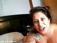 Tattooed milf glutton for jism - BJ and rough fucking!