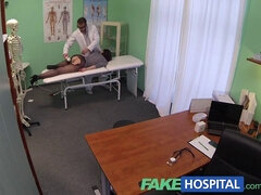 Naughty brunette patient gets a hot massage from a fakehospital doc in POV