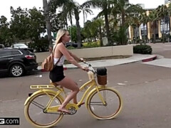 Amateur Teen Kenzie POV fuck in public bike room